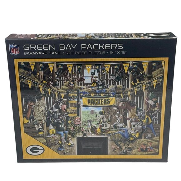 Green Bay Packers 500 Piece Jigsaw Puzzle Barnyard Fans 24x18 in - Picture 1 of 4